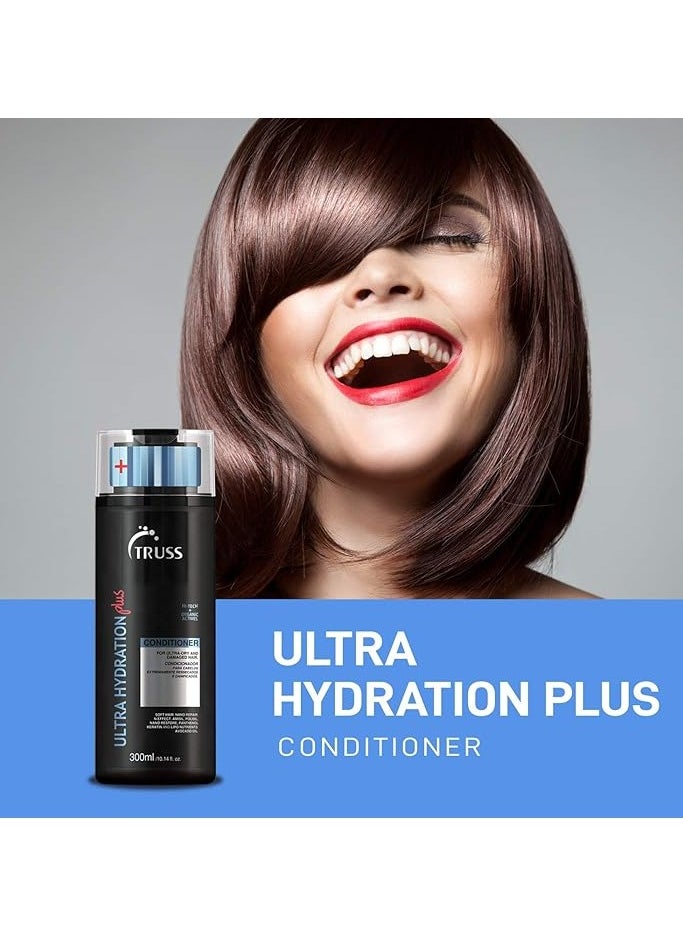 TRUSS Ultra Hydration PLUS Conditioner - For Extremely Dry, Damaged Hair, Intensive Repair, Hydration, Color Protection, Anti-Frizz Conditioner, Ideal for All Hair Types & Textures - 300 ML