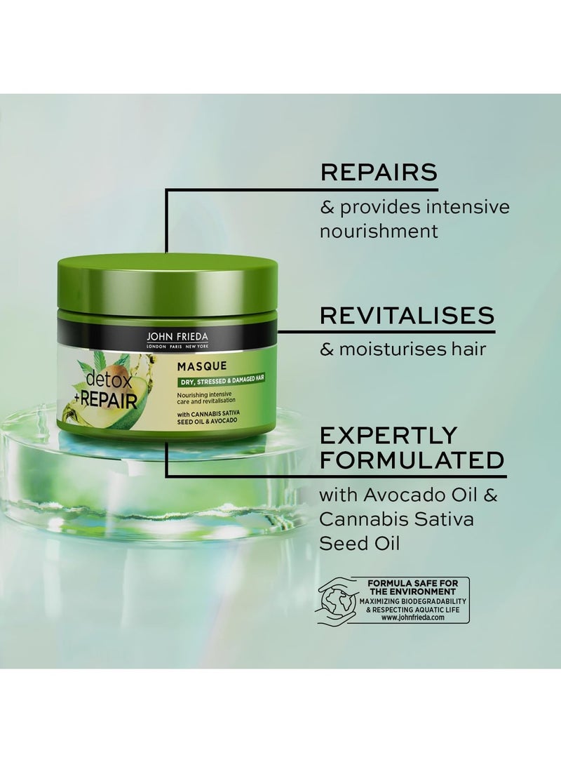 Repair Masque 250 ml Intensive Deep Conditioner for Dry stressed and Damaged Hair Nourishing Hair Mask with Cannabis Sativa Seed Oil and Avocado