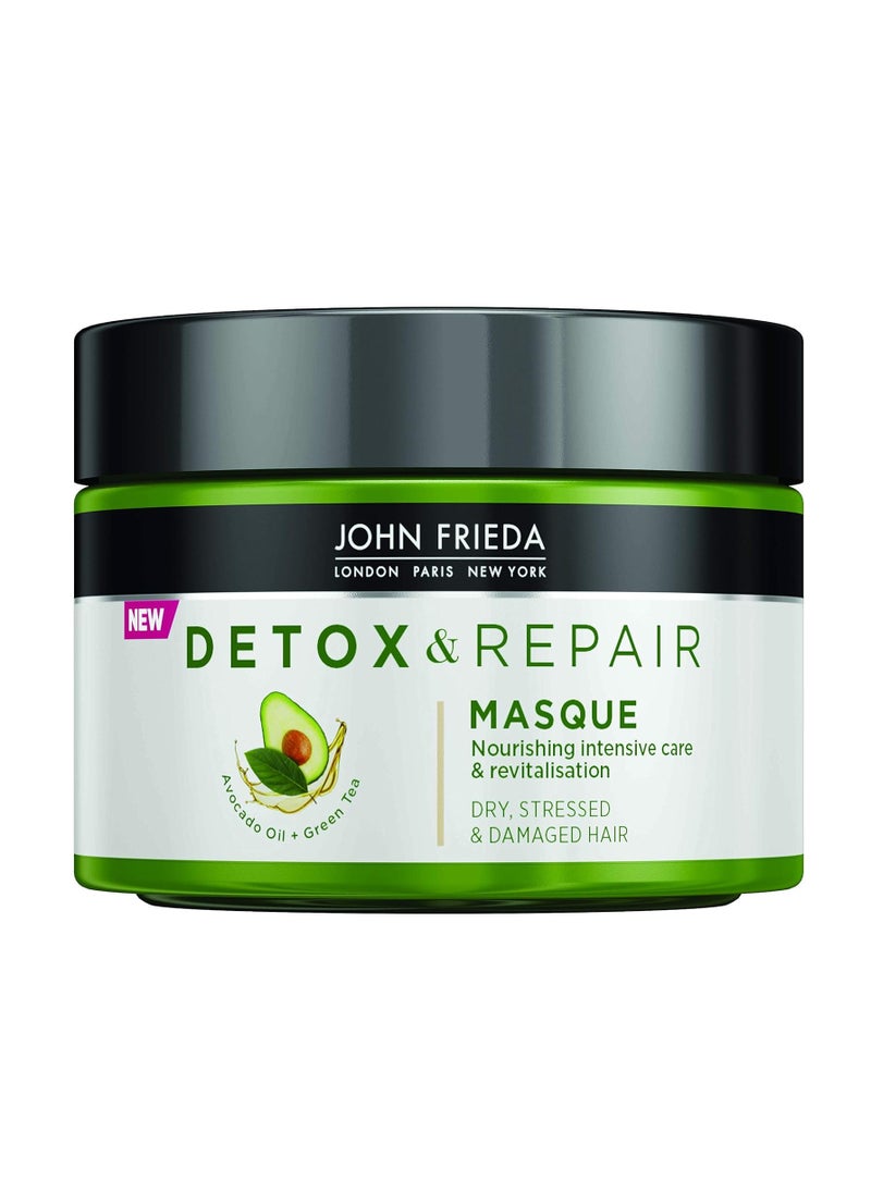 Detox and Repair Masque for Dry Stressed and Damaged Hair with Avocado Oil and Green Tea 250 ml