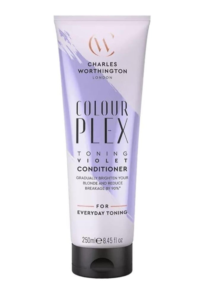 Colour Plex Toning Violet Conditioner Tone and Brighten for Blonde Hair Salon Purple Toning Conditioner for Blondes 250 ml