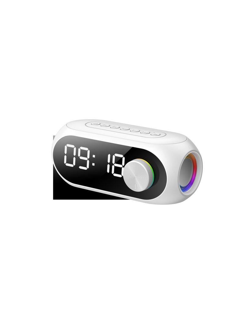 Multifunctional Bluetooth Speaker S8 Wireless Mirror Clock Small Sound Subwoofer Card Cross-border Gift Bluetooth Speaker S8 White