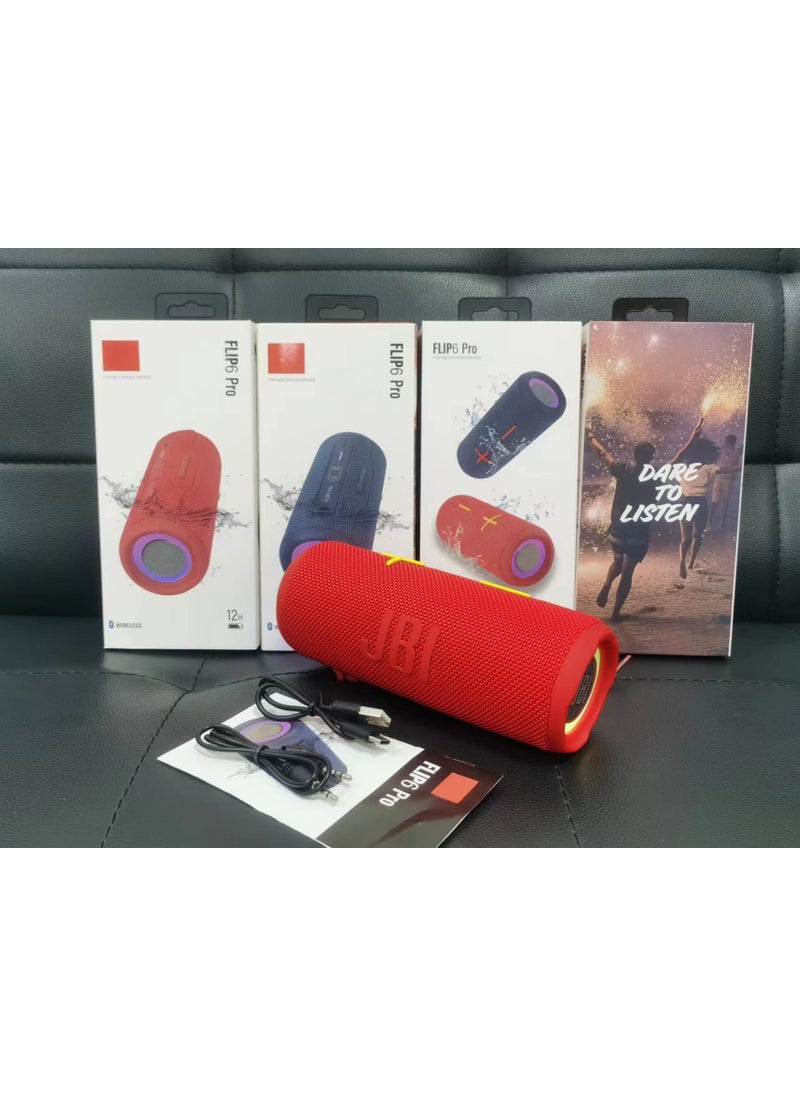 FLIP6 Pro RGB Waterproof Bluetooth Speaker Kaleidoscope Edition Red