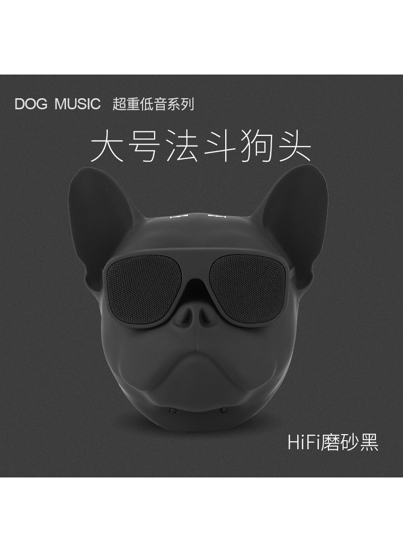 Trendy Bulldog Bluetooth Speaker TWS Portable Decor Large matte black (13.5*13*12cm)