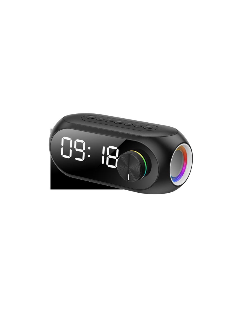 Multifunctional Bluetooth Speaker S8 Wireless Mirror Clock Small Sound Subwoofer Card Cross-border Gift Bluetooth Speaker S8 Black