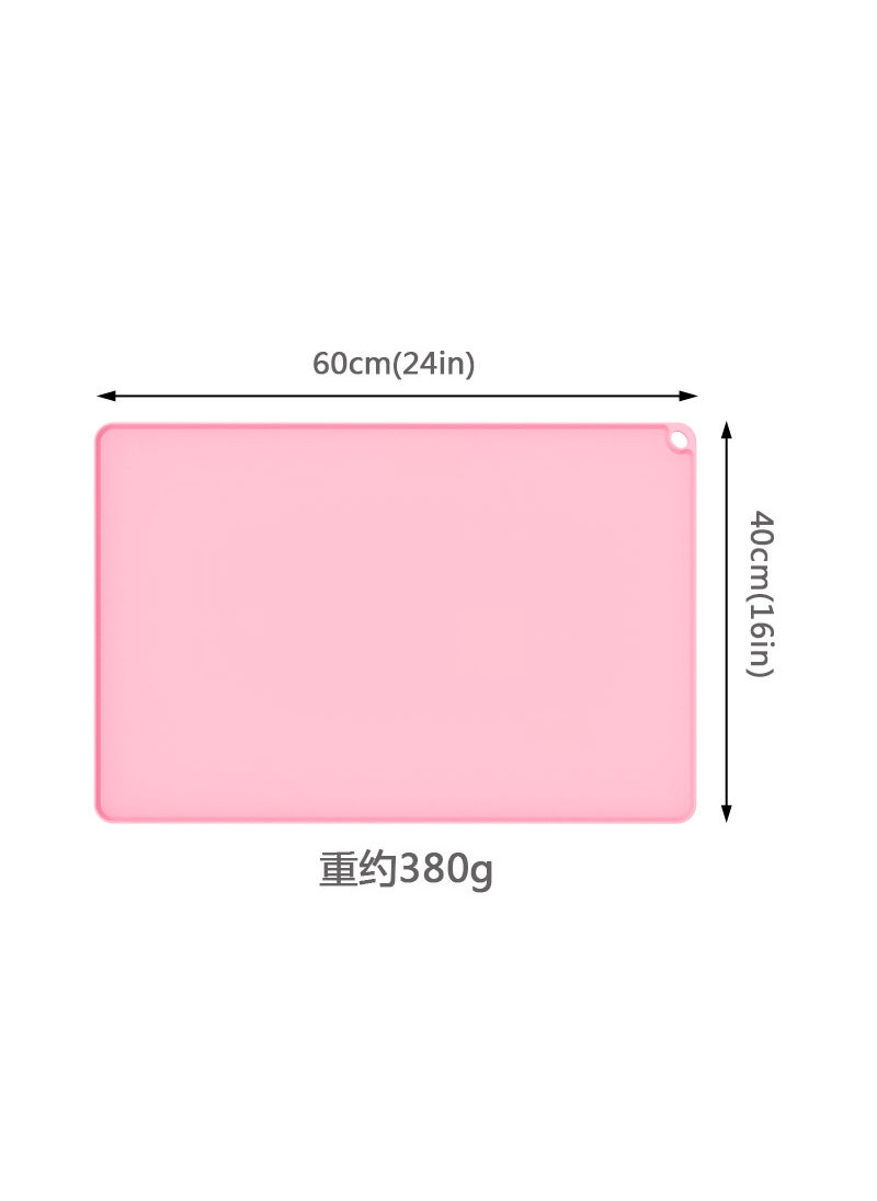 Non-Slip Waterproof Silicone Pet Mat for Cats  Dogs 6040 pink