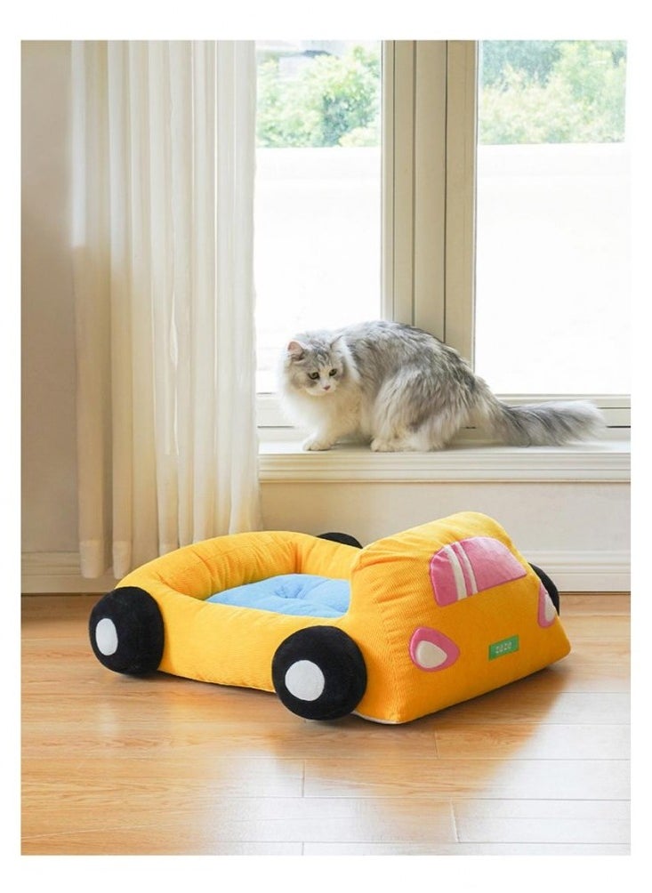 Washable Pet Bed, Convertible Car Desing, Dog Bed, 77cm x 63cm x 16cm, Cute Winter Warm Cat Bed, Small Dog Bed