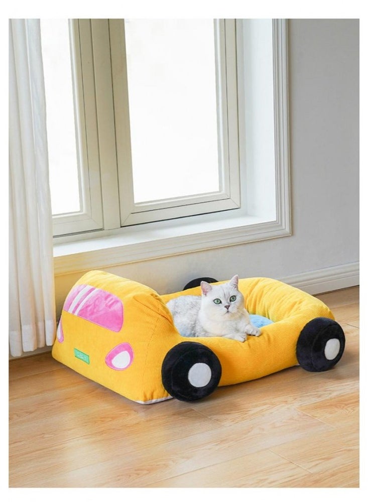 Washable Pet Bed, Convertible Car Desing, Dog Bed, 77cm x 63cm x 16cm, Cute Winter Warm Cat Bed, Small Dog Bed