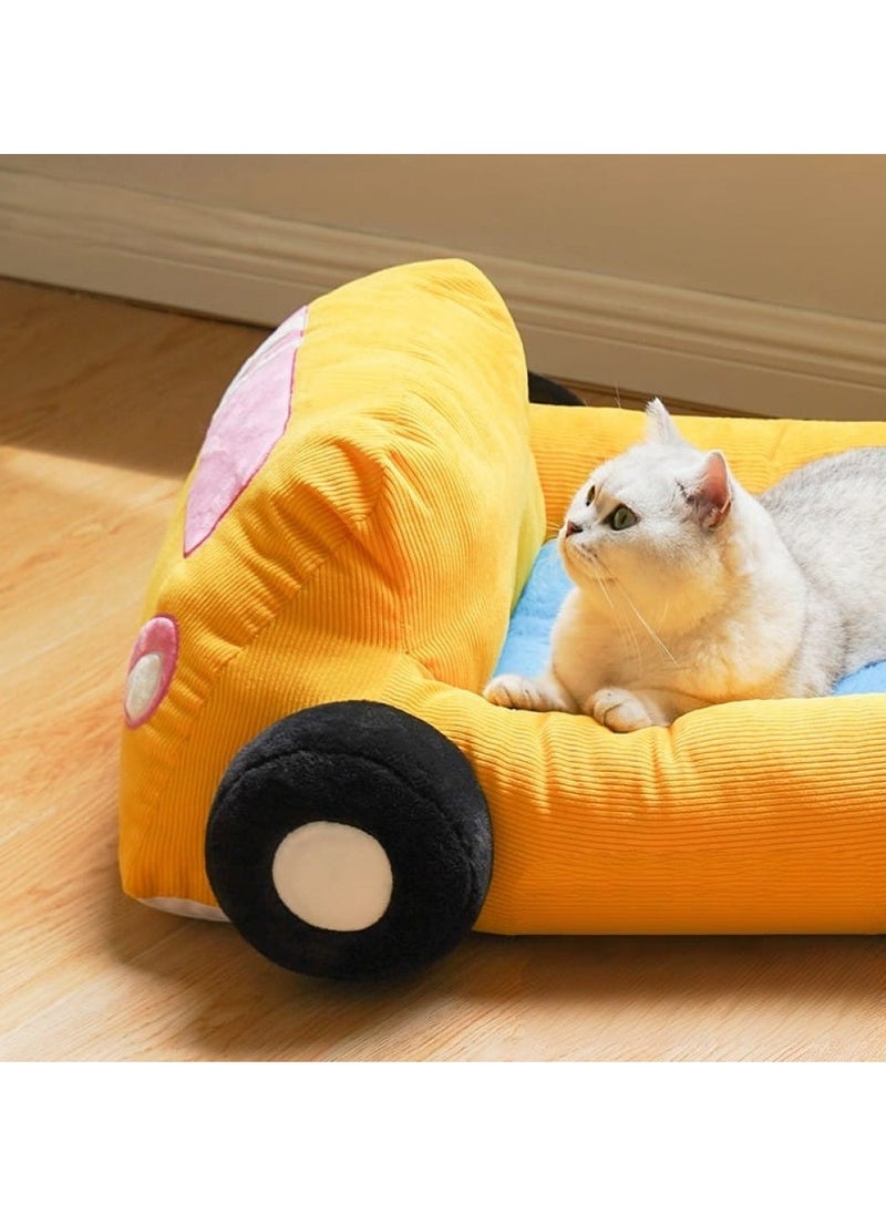 Washable Pet Bed, Convertible Car Desing, Dog Bed, 77cm x 63cm x 16cm, Cute Winter Warm Cat Bed, Small Dog Bed