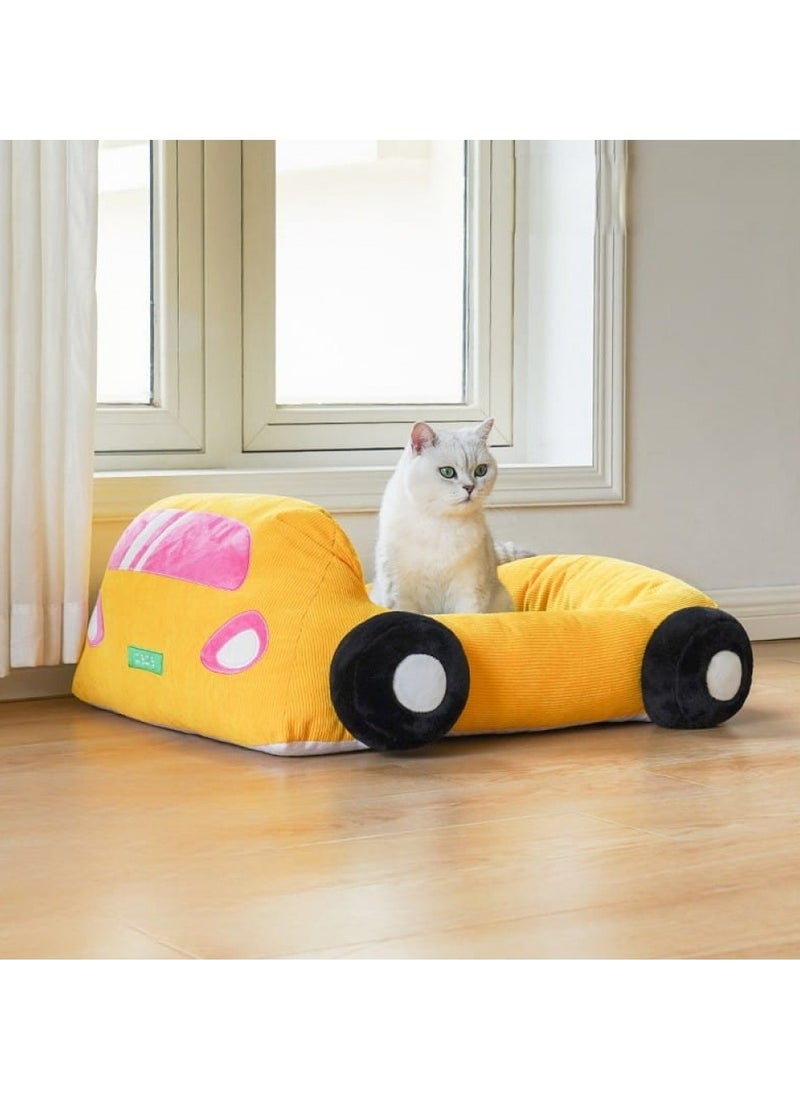 Washable Pet Bed, Convertible Car Desing, Dog Bed, 77cm x 63cm x 16cm, Cute Winter Warm Cat Bed, Small Dog Bed