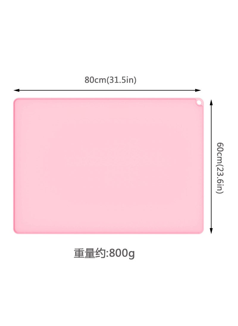 Non-Slip Waterproof Silicone Pet Mat for Cats  Dogs 6080 Pink