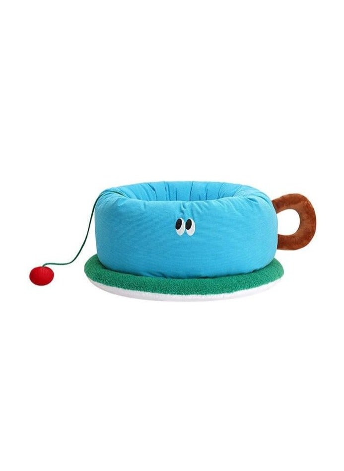 Tea Cup Inspired Desing Pet Bed - Polyester - Your Pet's New Favorite Spot, Cat And Dog Bed