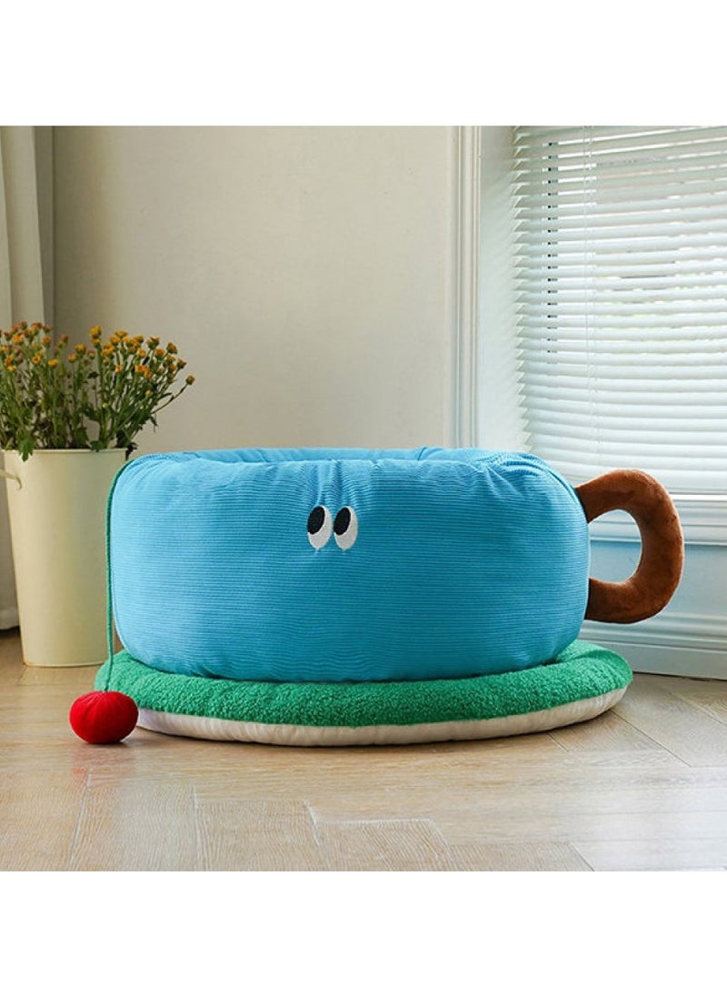 Tea Cup Inspired Desing Pet Bed - Polyester - Your Pet's New Favorite Spot, Cat And Dog Bed