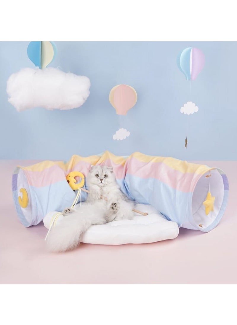 Soft Warm, Pet Bed Dog and Cat, Cozy Cushion Mats, Sleeping Bed Blanket with Tunnel, Size 126cm X 64cm X 28cm