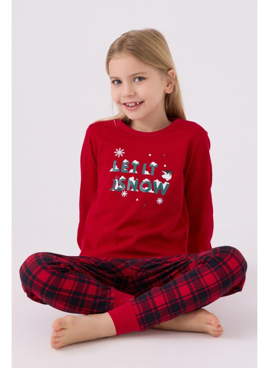 Girls Long Sleeve Pajama Set AR3105 Red