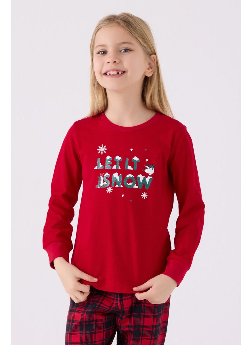 Girls Long Sleeve Pajama Set AR3105 Red