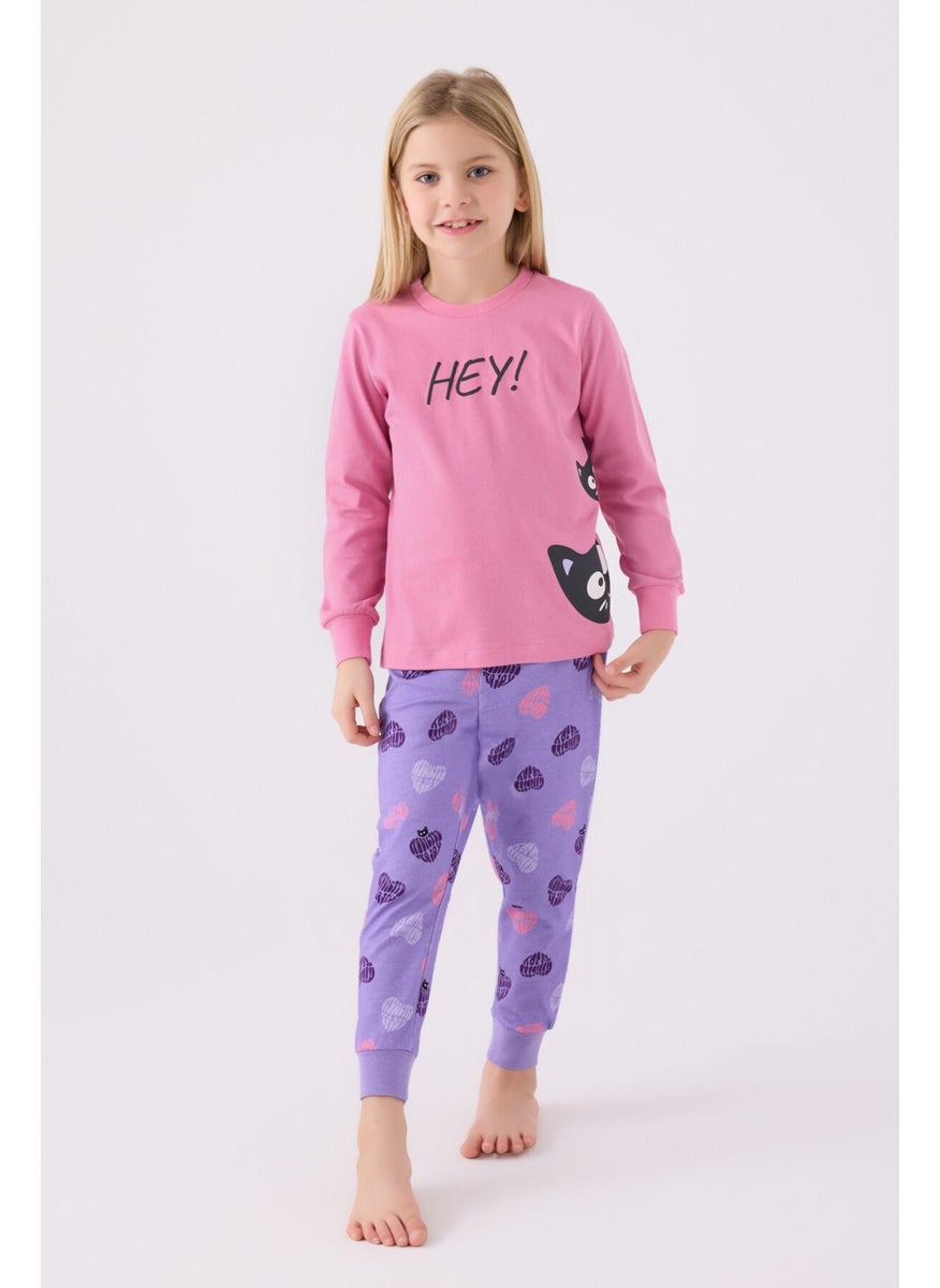 Girl Pink Long Sleeve Pajama Set