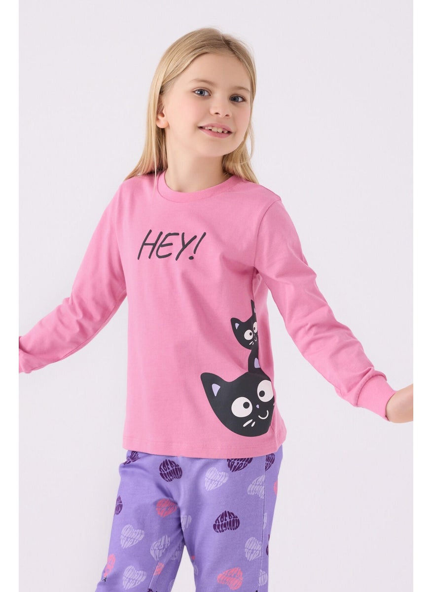 Girl Pink Long Sleeve Pajama Set