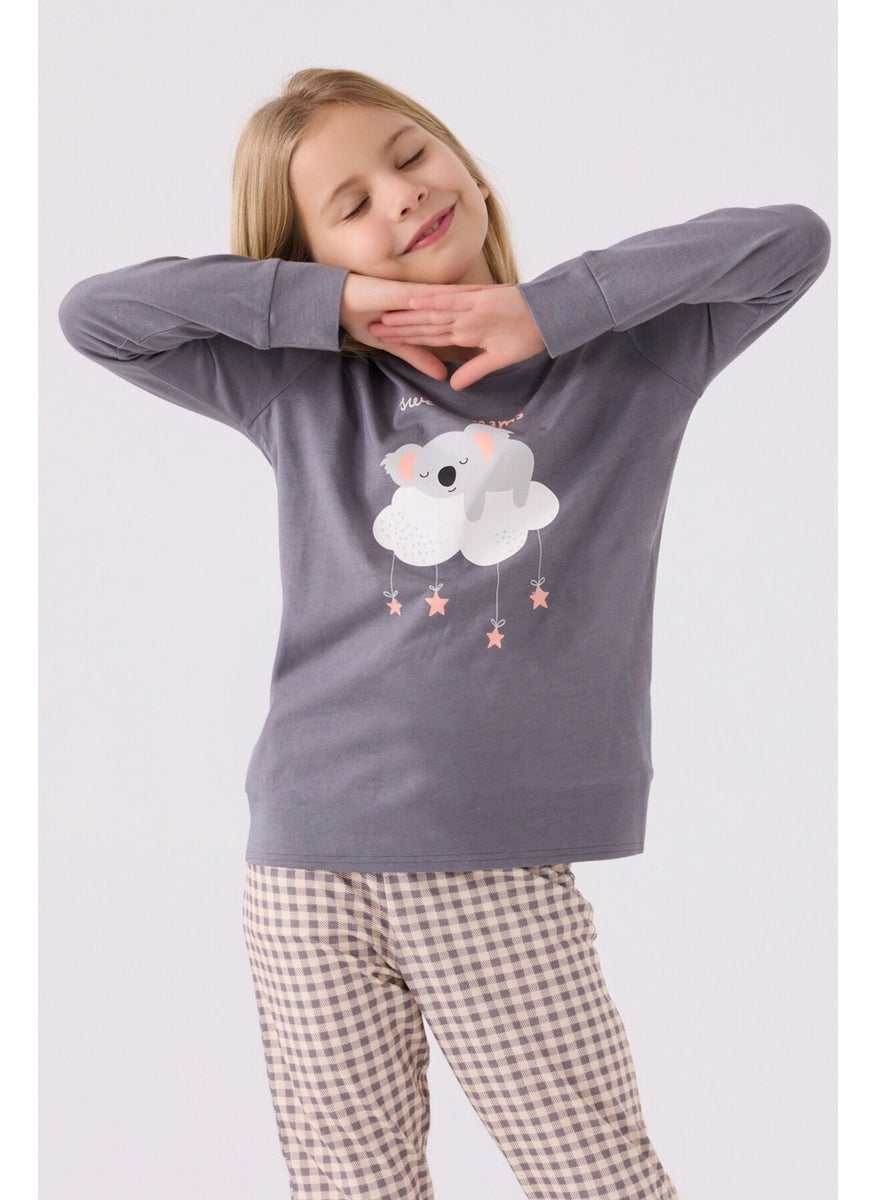 Girls Long Sleeve Pajama Set AR3093 Dark Gray