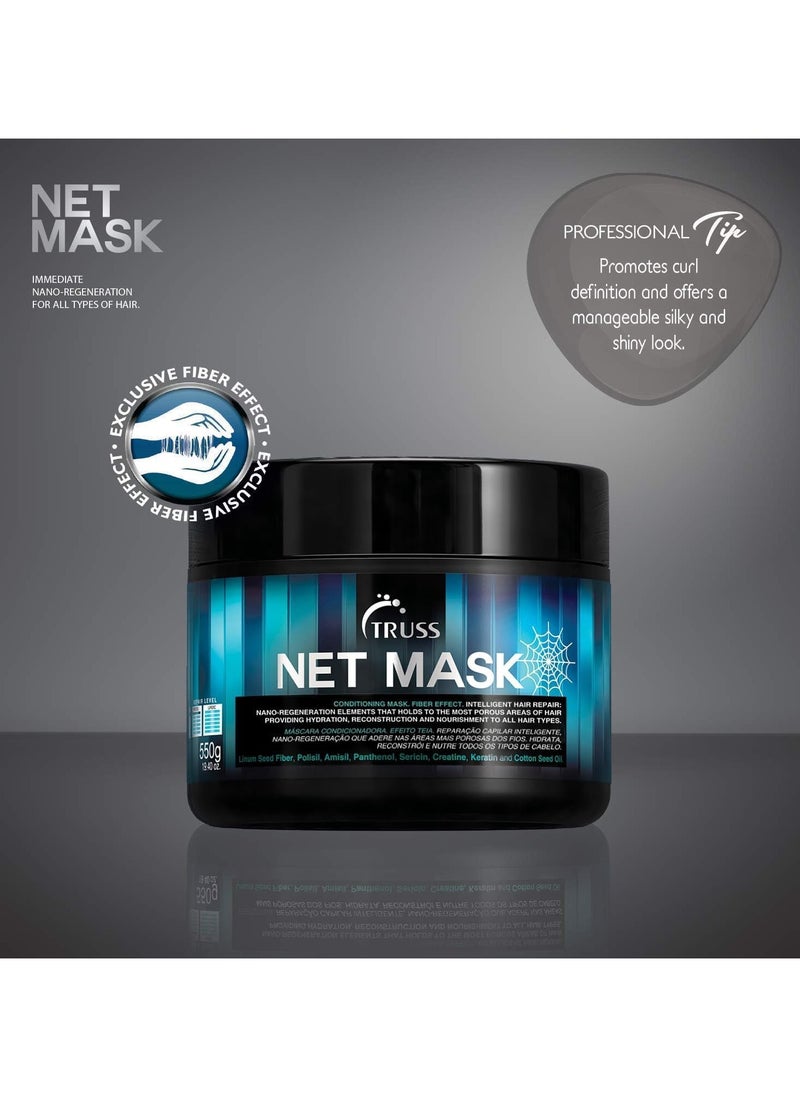 Truss Net Mask - Hydrating Hair Treatment, Fiber Effect for Intense Repair - Nano-Regeneration for Porous, Damaged Hair - Deep Nourishment & Intelligent Hair Repair - 550 G