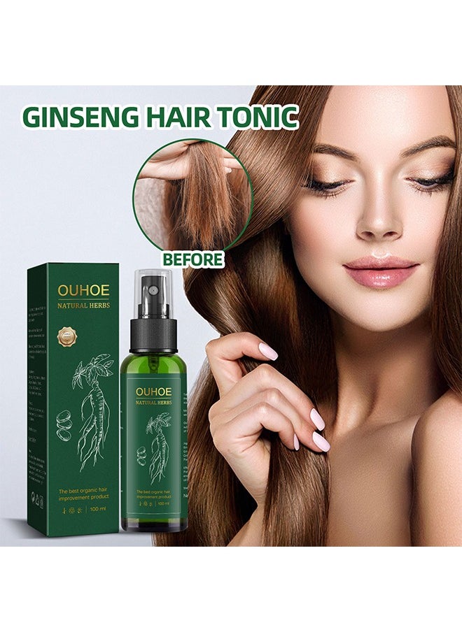 Natural Herbs Ginseng Essence Moisturizing Hair Mist, Rapid Growth Hair Treatment 7 Day Hair Growth Serum Essence Oil Regrow, for Women & Men 100ML