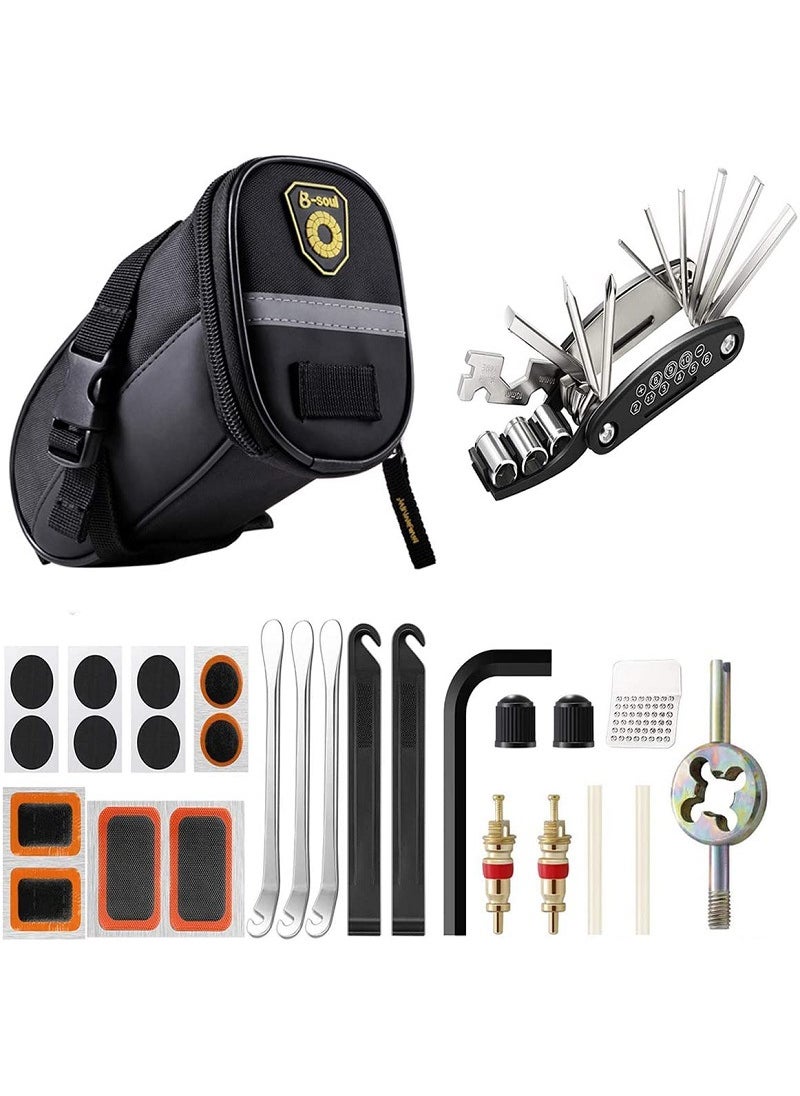 Bicycle back bag tail bag riding equipment saddle bag tool kit bicycle maintenance tool set 13196 ASTEY-D bag + tool set