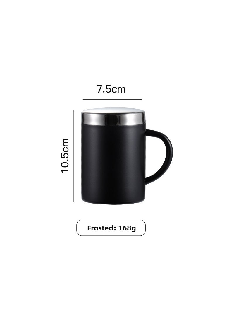 Erne 304 Stainless Steel Mug Double Insulation with Lid Childrens Water Cup Office Coffee Cup Business Gift Black Medium