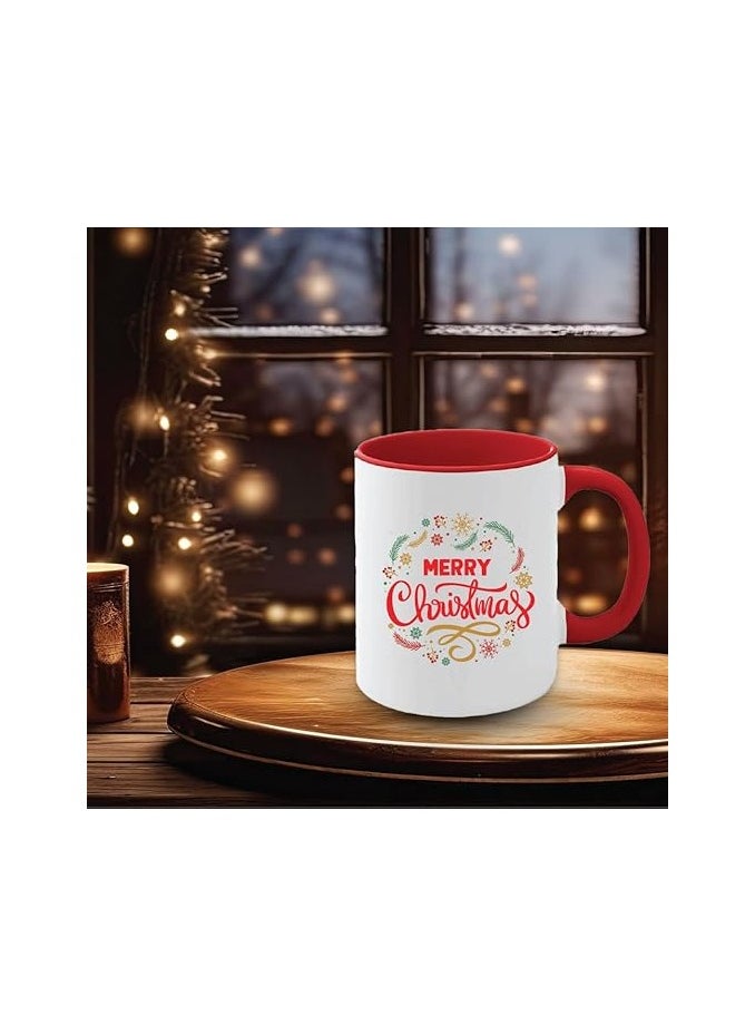 Christmas Gift Set-Teddy Bear-Two-Tone Red Mug And Holiday Greeting Card-Pack Of 3 Combo-Christmas Gift For Friends And Family