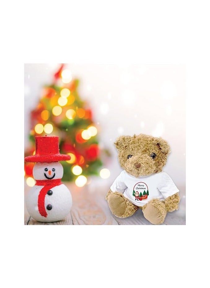 Christmas Gift Set-Teddy Bear-Two-Tone Red Mug And Holiday Greeting Card-Pack Of 3 Combo-Christmas Gift For Friends And Family