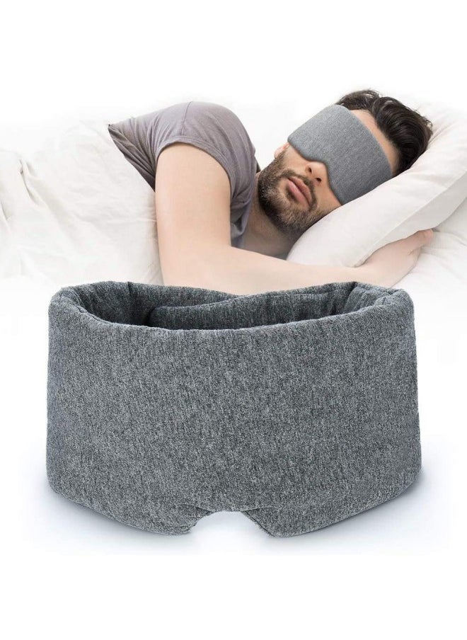 Fully Surrounded Pure Cotton Breathable Eye Mask, Blackout Nap Eye Mask, Portable Travel Eye Mask for Women and Men, Suitable for Home/Flight/Office Blackout Eye Mask Sleep Mask