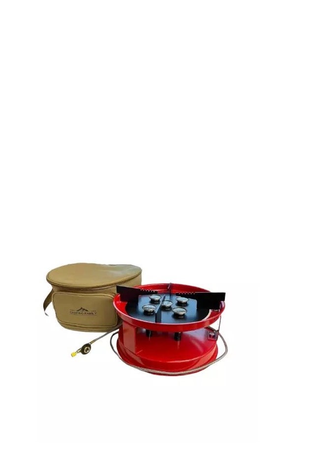 Burner stove 5 heavy duty extra iron base travel stove with lid and conversion