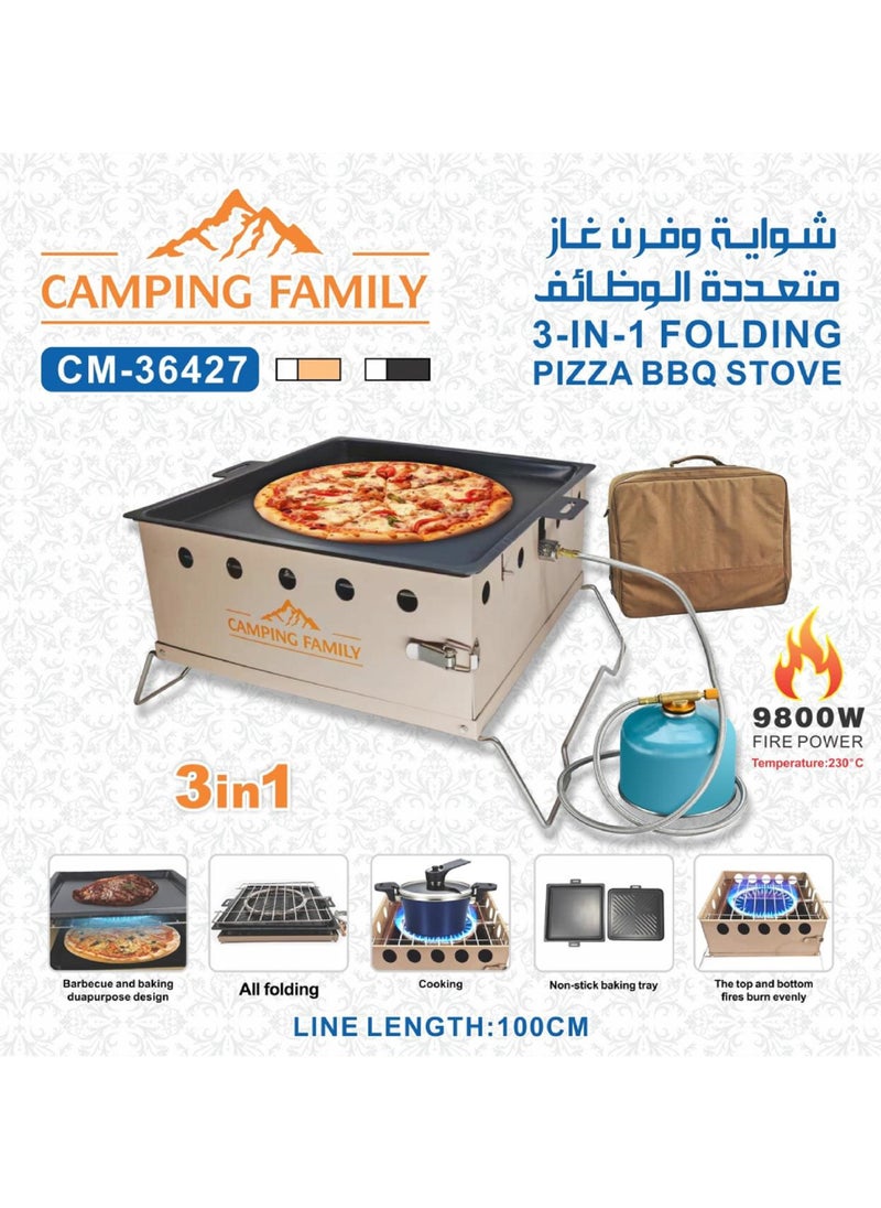 3 In 1 Portable BBQ  Pizza Stove With Carry Bag