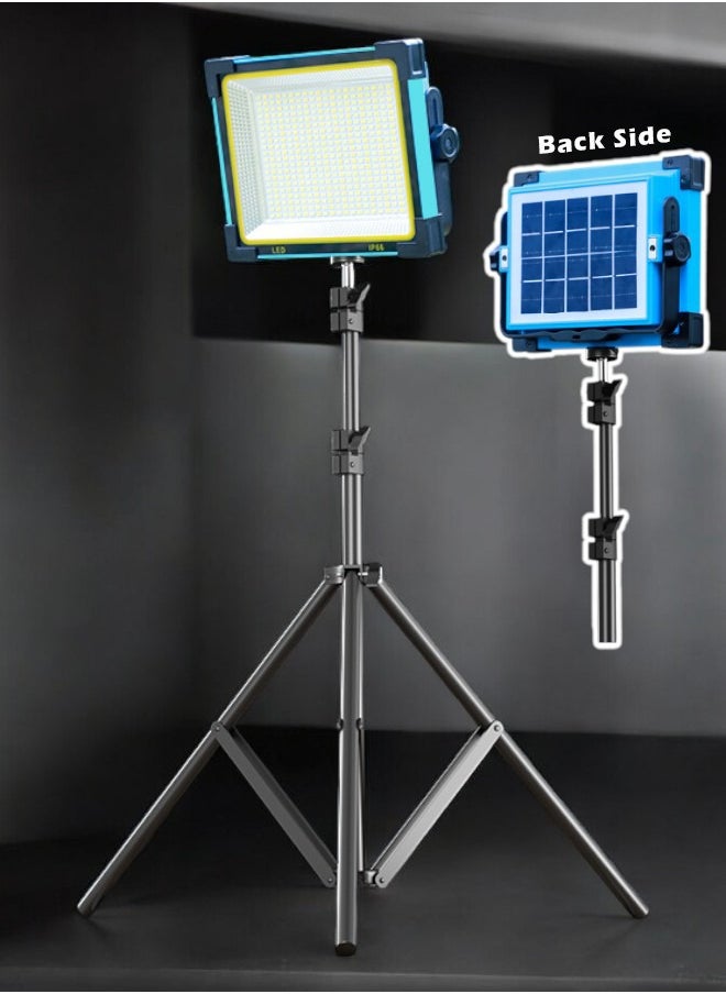 Solar LED Outdoor Camping and Garden Light, with 2.1m Floor Stand and Gimbal, Perfect for Camping, Garden, Night Markets and Outdoor Lighting Needs