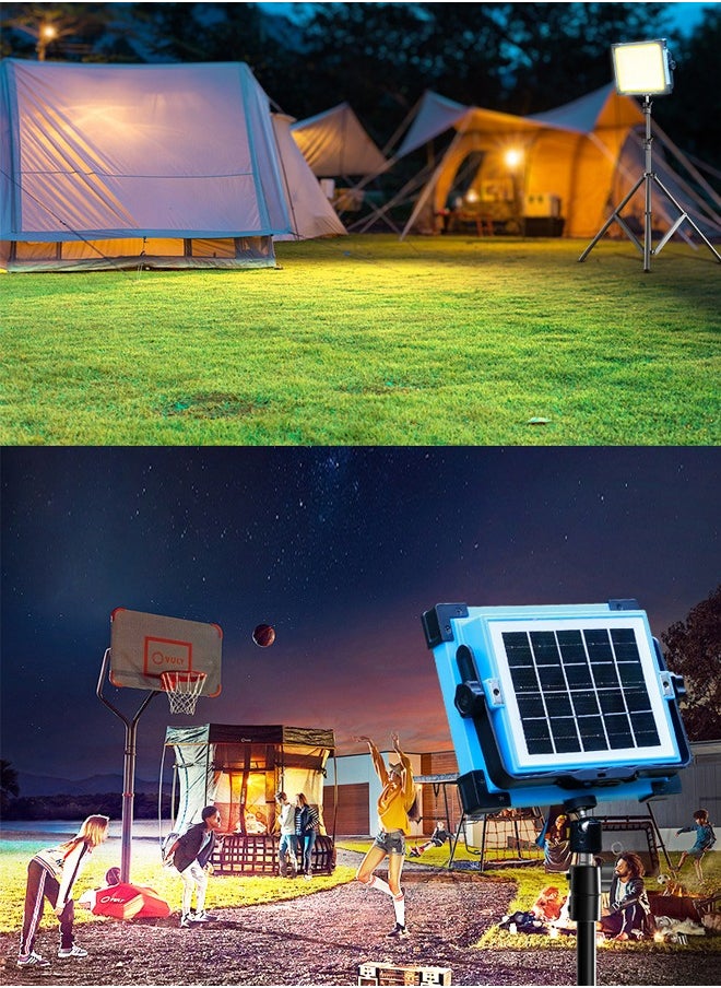 Solar LED Outdoor Camping and Garden Light, with 2.1m Floor Stand and Gimbal, Perfect for Camping, Garden, Night Markets and Outdoor Lighting Needs