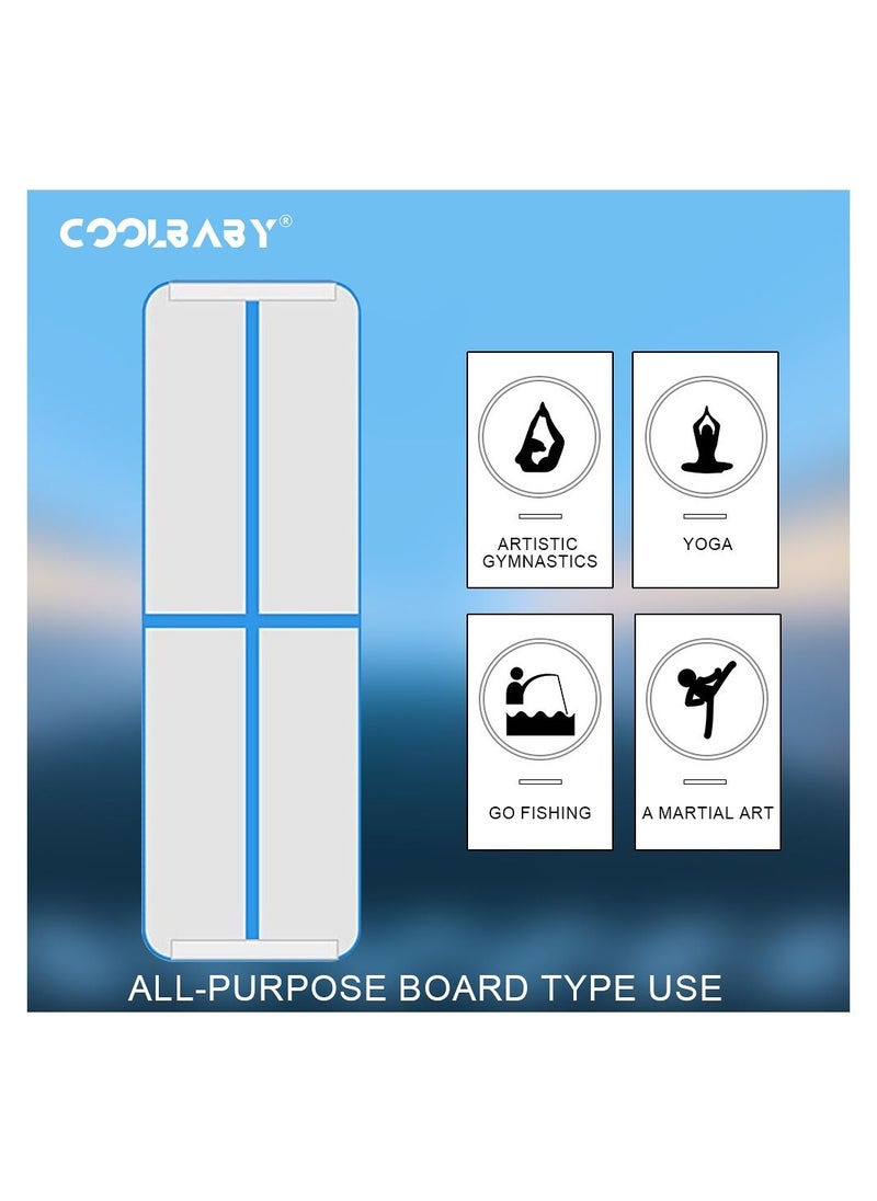 COOLBABY Inflatable Air Gymnastics Mat Fitness Yoga Mat Air Mats for Home Use Training Cheerleading Water Yoga with Electric Air Pump