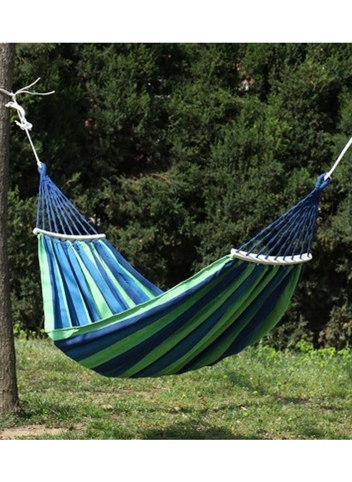 Wooden rod outdoor toppling canvas canvas hammock blue Sizes:185 x 80 cm Colour:Blue