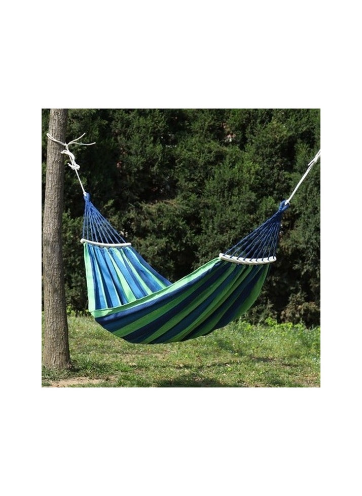 Wooden rod outdoor toppling canvas canvas hammock blue Sizes:185 x 80 cm Colour:Blue