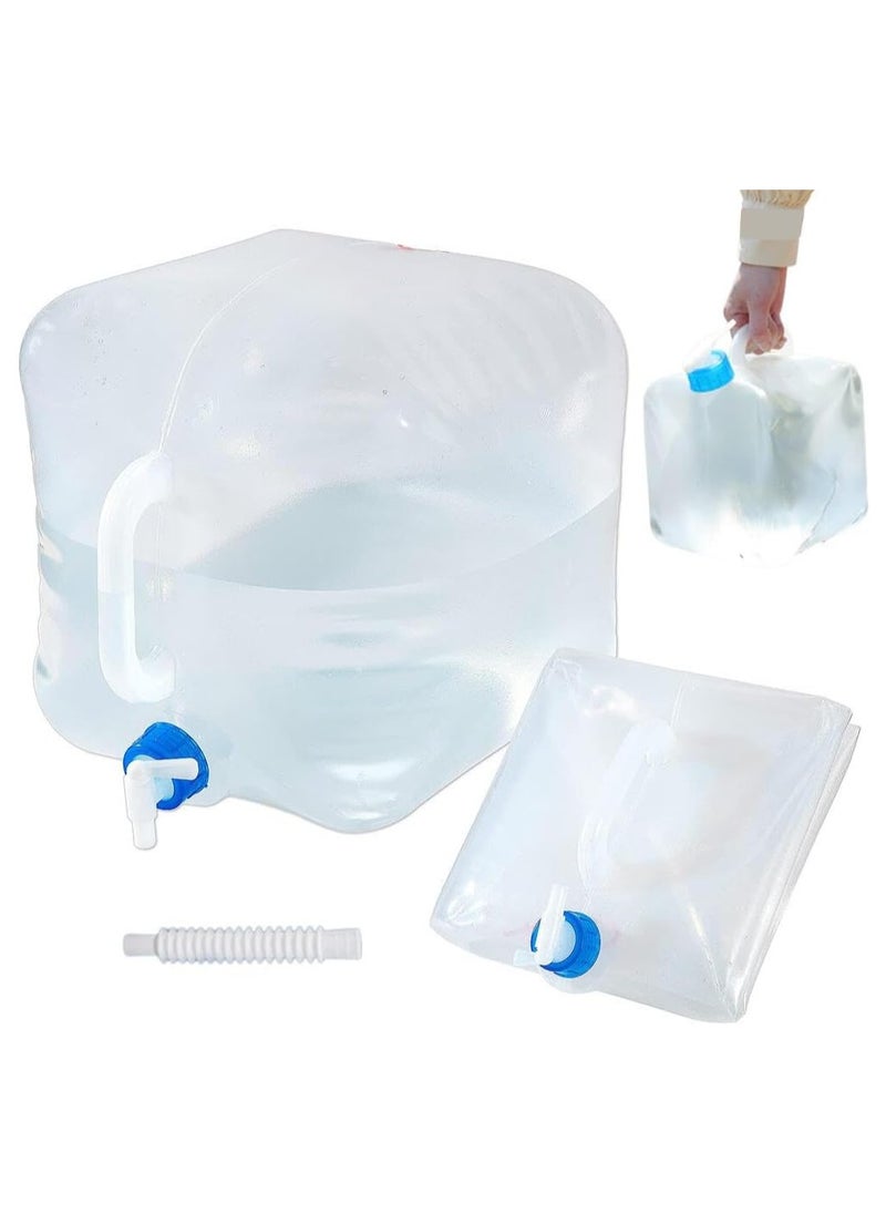 2.6Gallon/10L Foldable Water Container,Camping Foldable Plastic Water Tank with Spigot,Outdoor Water Storage Cube Portable Water,Emergency Water Bag for Camping Hiking Climbing Backpacking