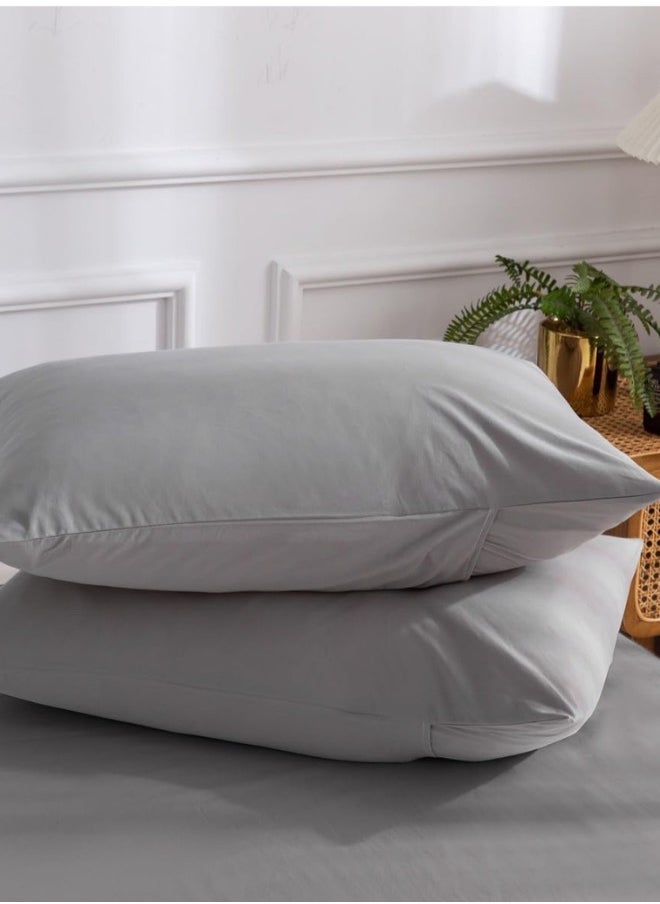 King Size 6-Piece Premium Quality Bedding Set in Solid Grey, No Filler Included.