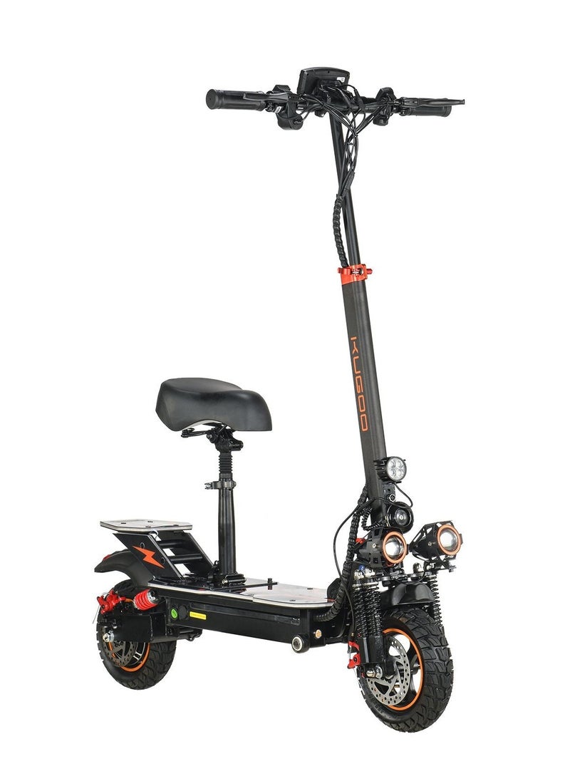 T5PLUS E-Scooter with 55km/h Speed, 1200W Motor, 54.6V 15Ah Battery, 255/80 Rubber Tires, 6-8 Hour Charge Mechanical & Electronic Brakes, Brushless Motor