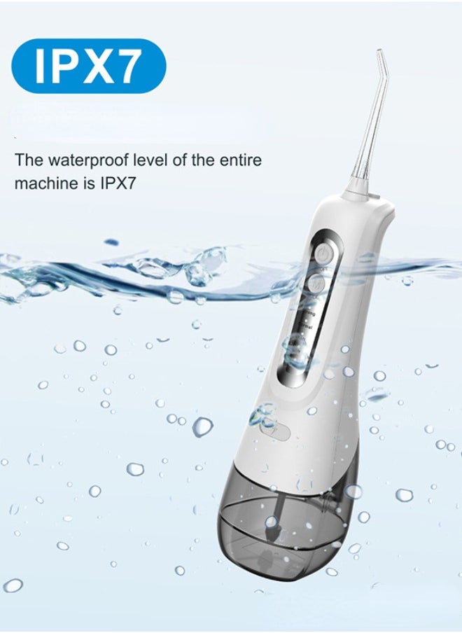Water Dental Flosser Teeth Pick - 4 Modes Dental Oral Irrigator, Portable & Rechargeable IPX7 Waterproof Personal Orthodontic Supplie Water Teeth Cleaner Picks for Home Travel (White)