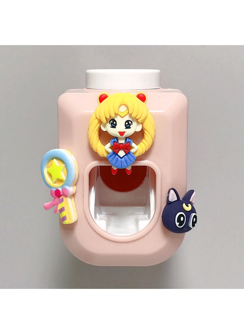 Cartoon cute wall-mounted automatic single toothpaste set cute children toothpaste squeezer toothpaste squeezerBeautiful girl style Beautiful girl style