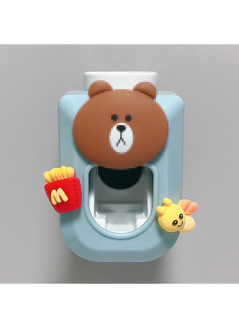 Cartoon cute wall-mounted automatic single toothpaste set cute children toothpaste squeezer toothpaste squeezerBear Head Bear Head