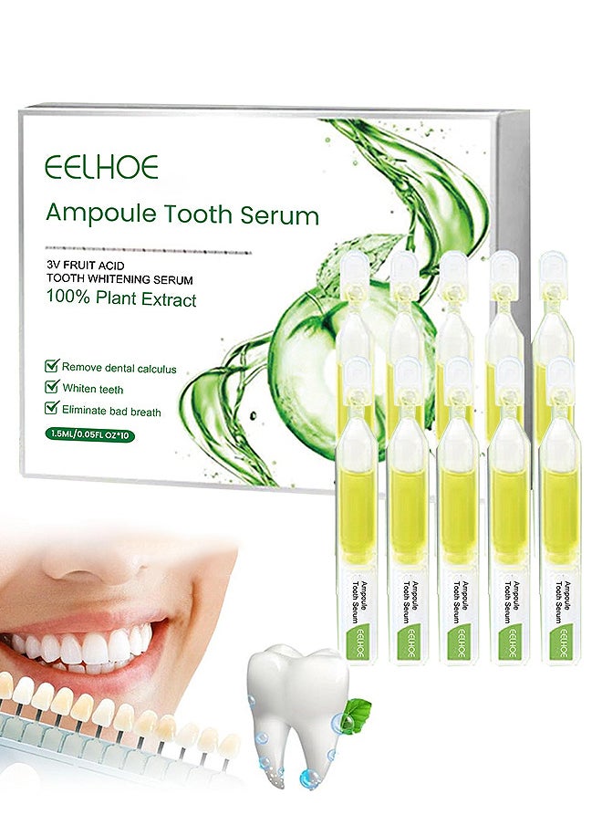 10 PCS Ampoule Tooth Serum - Ampoule Essence Toothpaste - Teeth Whitening Toothpaste Serum - 3V Fruit Acid Essence Dental Disposable Serum Solve All Oral Problems