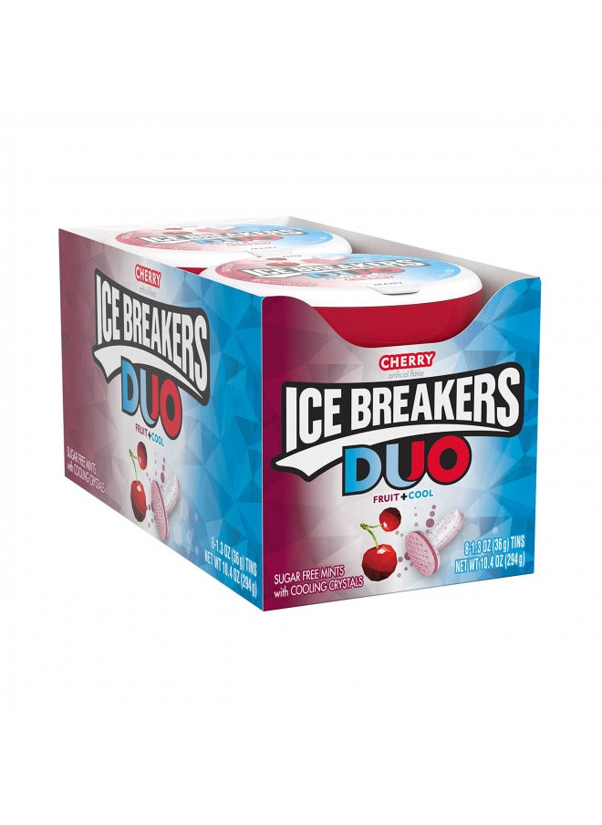 ICE BREAKERS Duo Fruit Plus Cool Cherry Sugar Free Breath Mints Tins, 1.3 oz (8 Count)