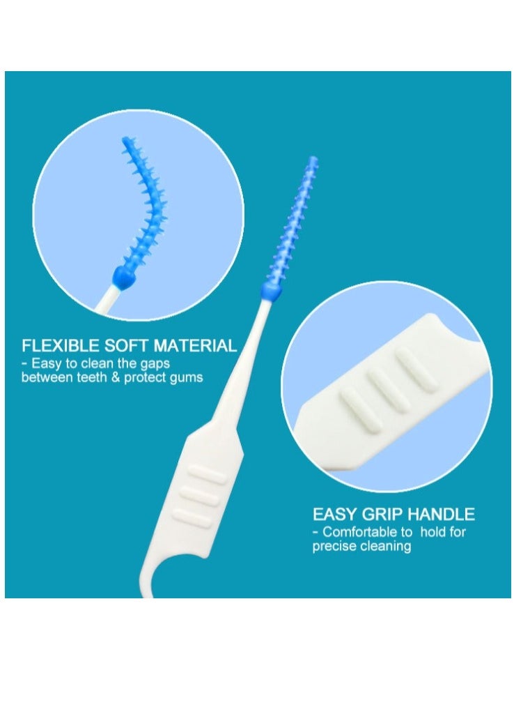 Interdental Brushes - Soft Bristled Dental Picks for Plaque Removal & Gum Health - Safe for Braces & Dental Devices150 Counts