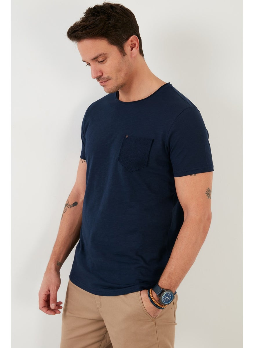 Cotton Slim Fit Crew Neck Pocket T Shirt Men's T Shirt 5902000