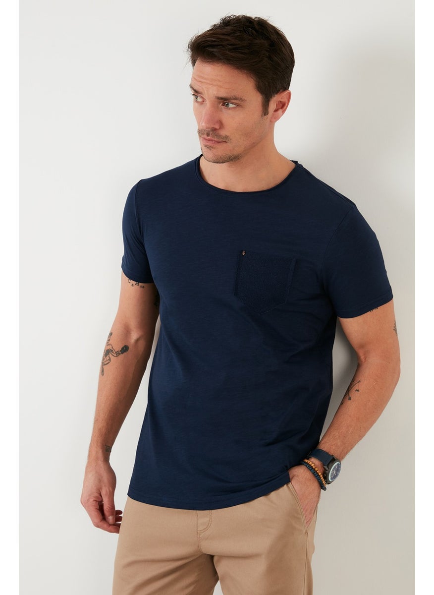 Cotton Slim Fit Crew Neck Pocket T Shirt Men's T Shirt 5902000