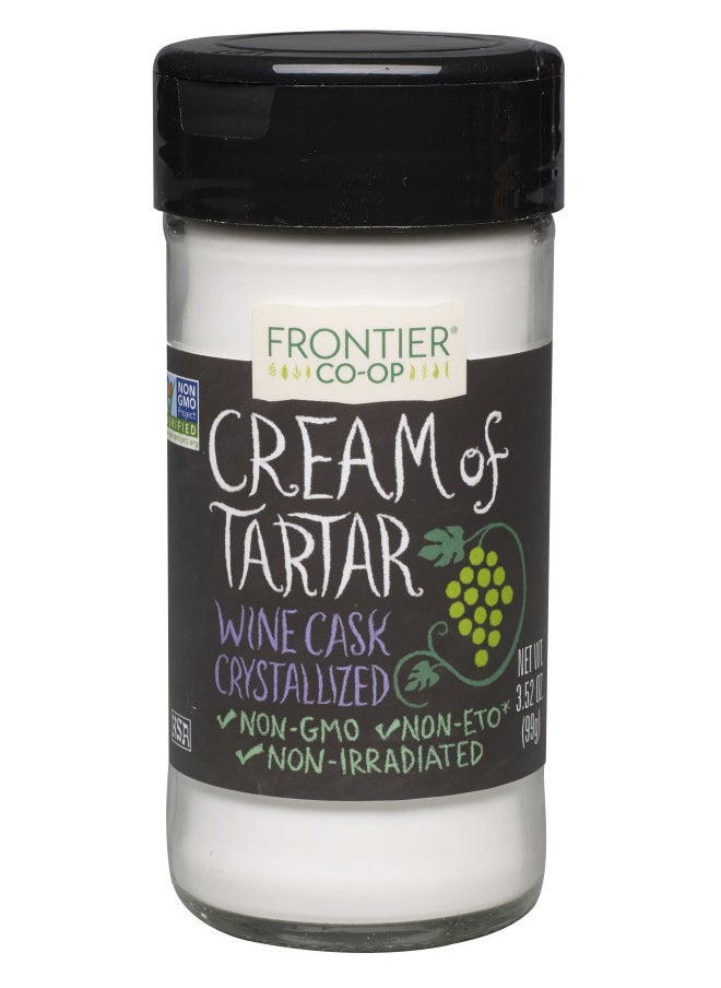 Frontier Co-op Cream of Tartar, 3.52-Ounce Jar, Wine Cask Crystallized Leavening Agent, Distince Tangy Flavor