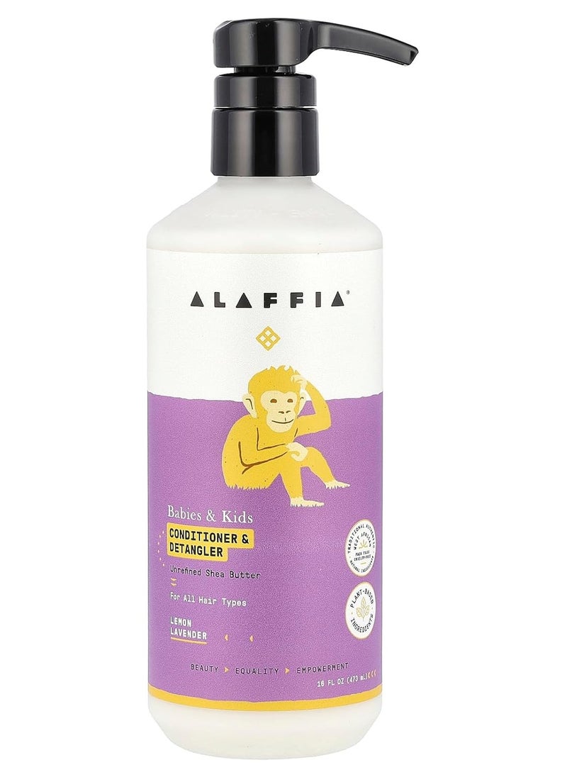 Alaffia Lemon Lavender Babies & Kids Conditioner & Detangler, 16 FZ