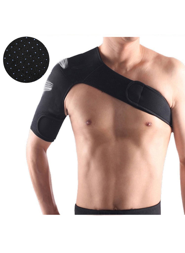 SCR neoprene material warm sports shoulder protection anti-strain protection single shoulder adjustable protective shoulder strap Black